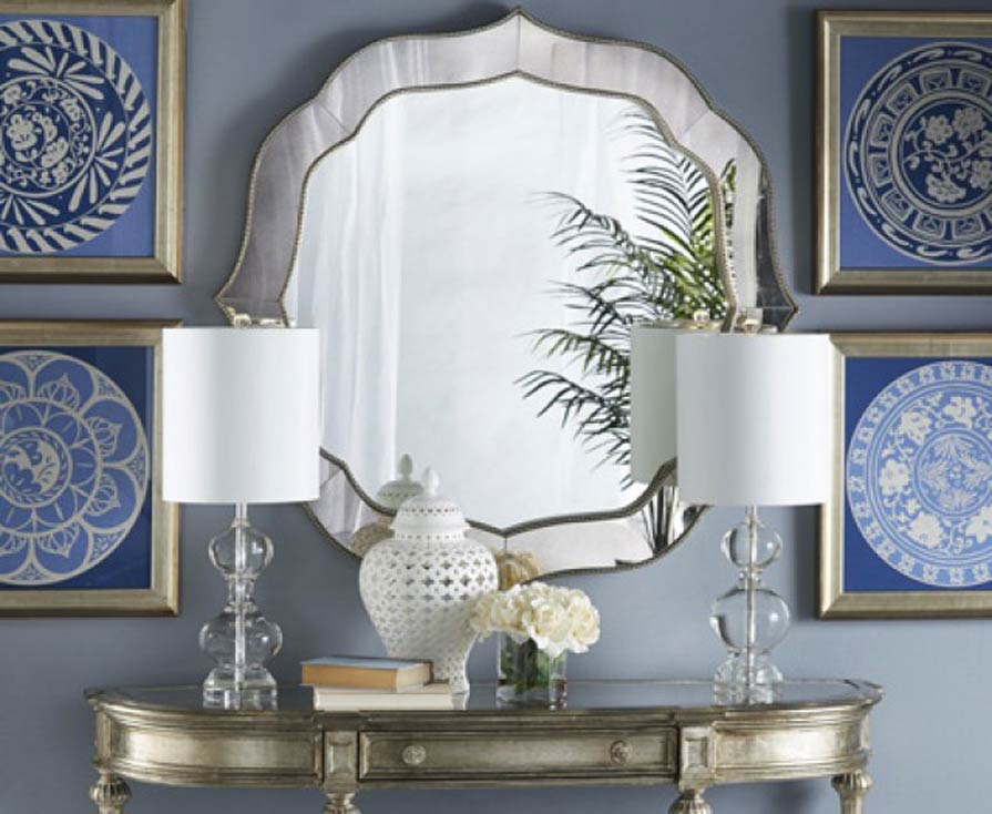 Mirrors on a wall